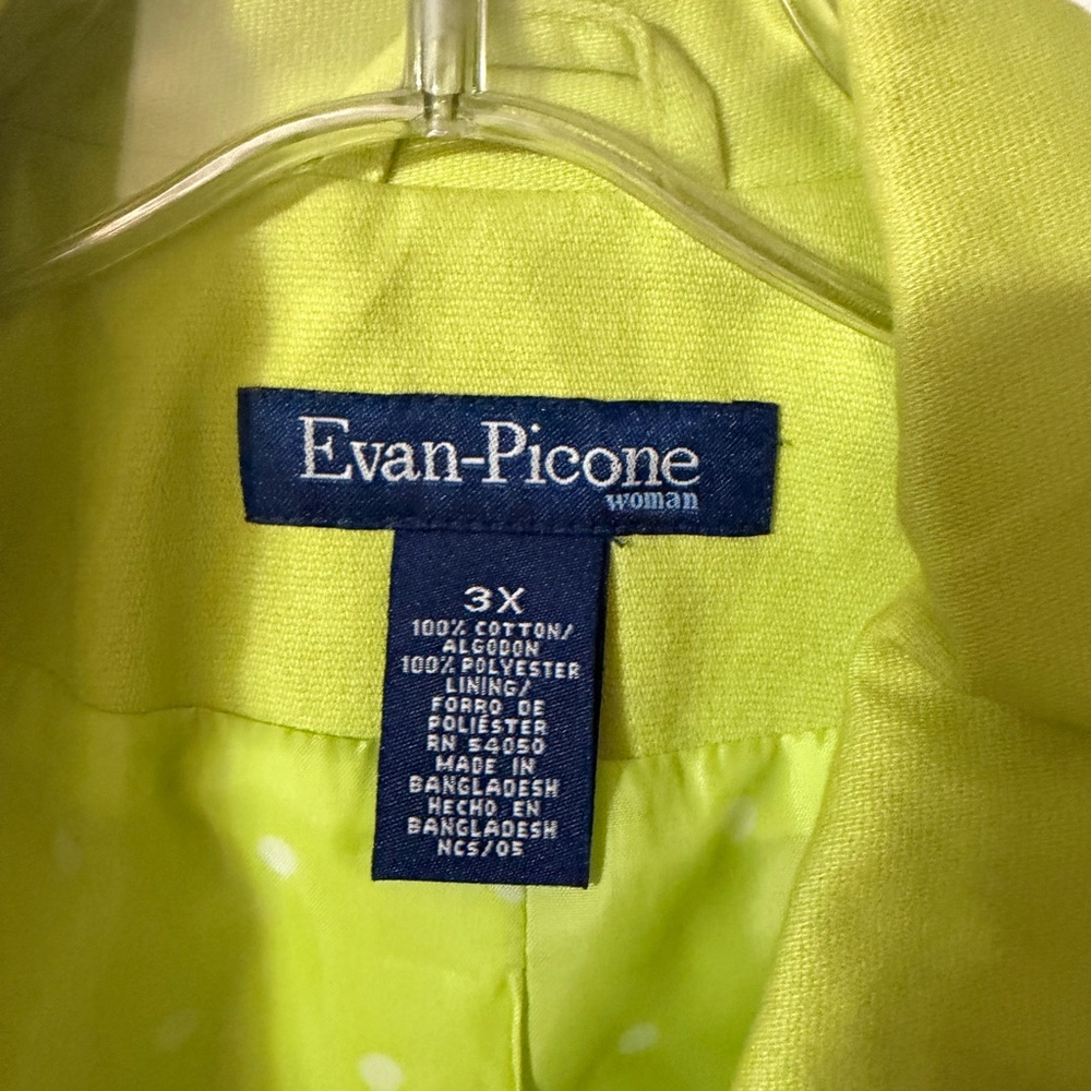 Evan Picone Lime Green Button-Front Trench Coat - Picture 11 of 11